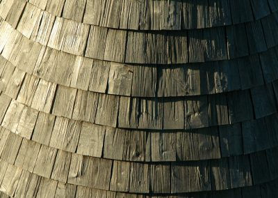 Toiture de bois à la Tour César à Provins
